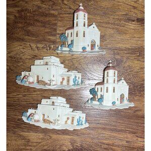 Burwood Southwest Mission Hacienda Pueblo Vintage Art Wall Plaques